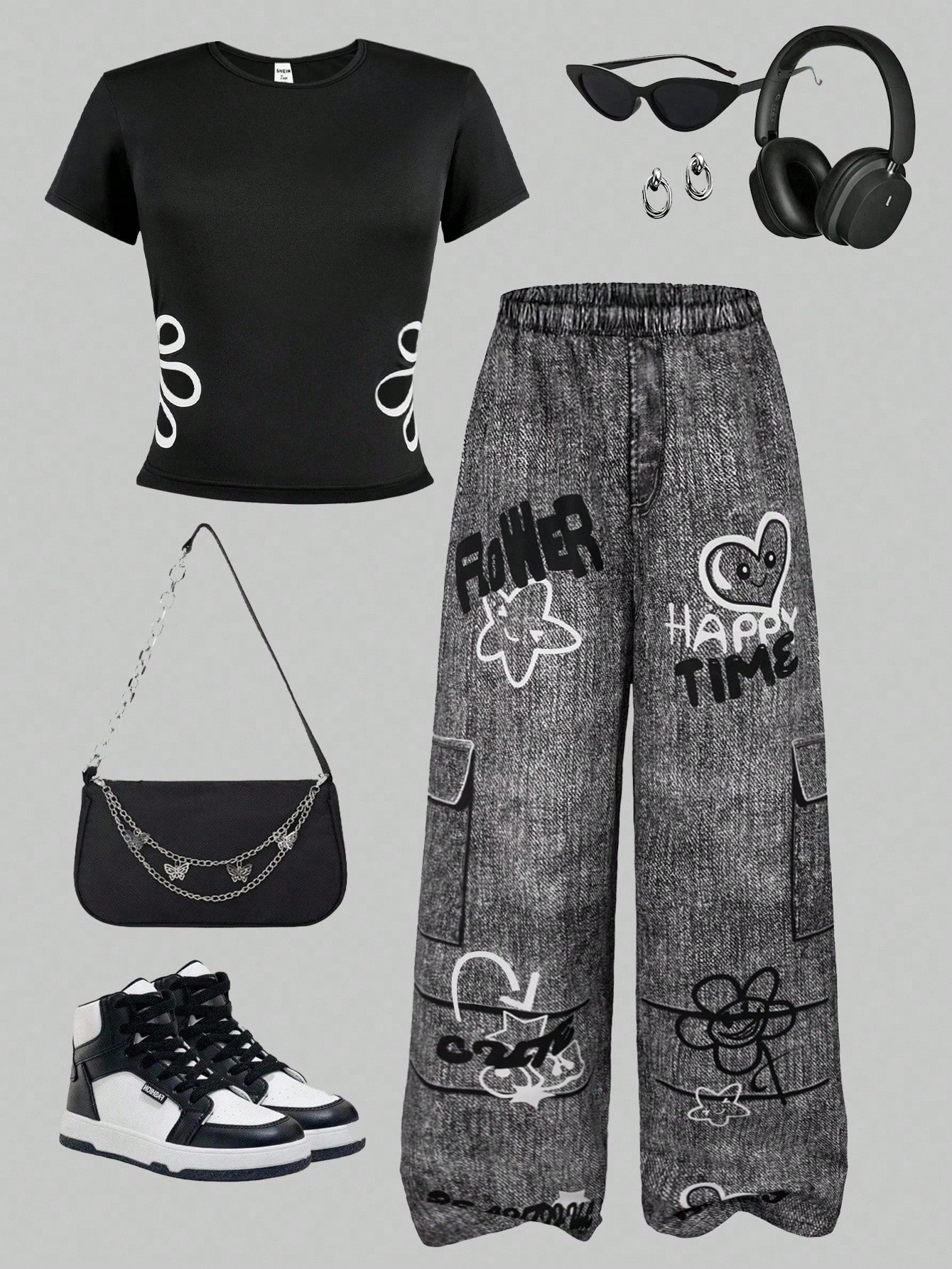 2 peças conjunto Roupa de Esporte Confortável de Verão para Adolescentes conjunto de Top floral vazada de manga curta e calça casual